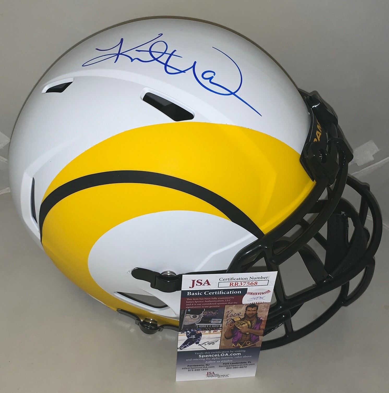 Kurt Warner signed Rams Lunar Eclipse Full Size Helmet autographed JSA