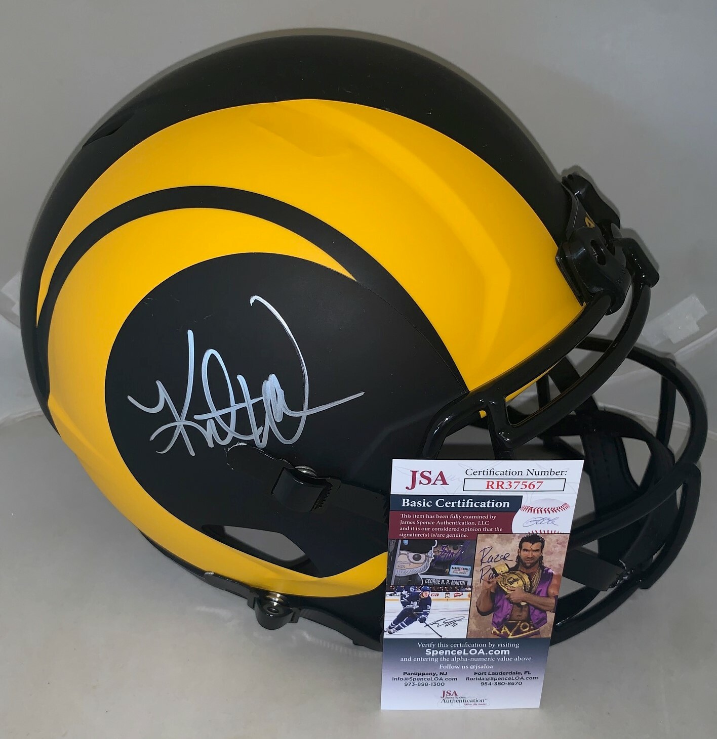 Kurt Warner signed Rams Eclipse Full Size Helmet autographed JSA