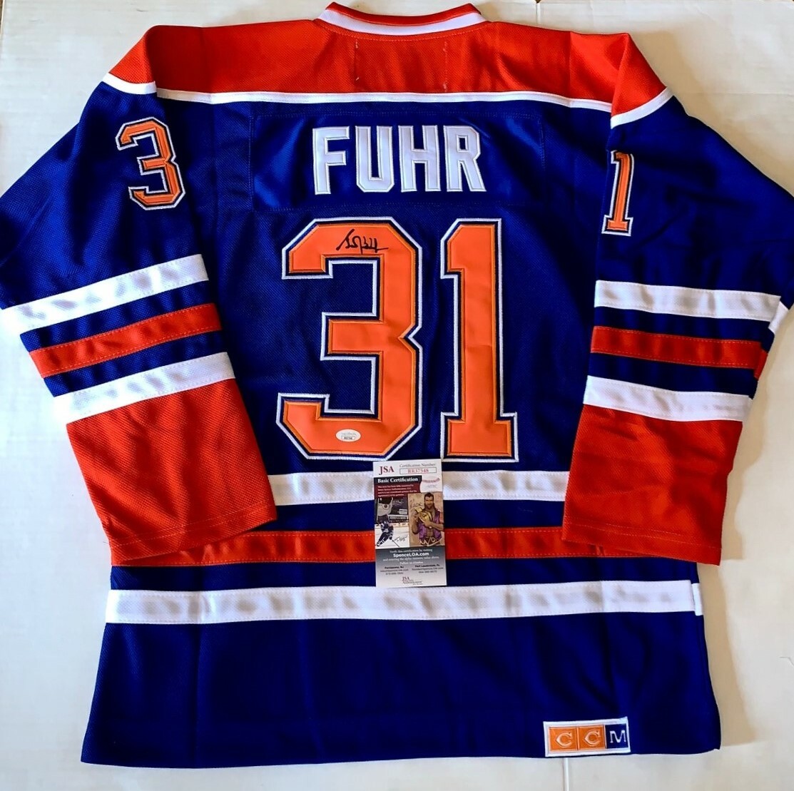 Grant Fuhr signed Edmonton Oilers jersey autographed JSA