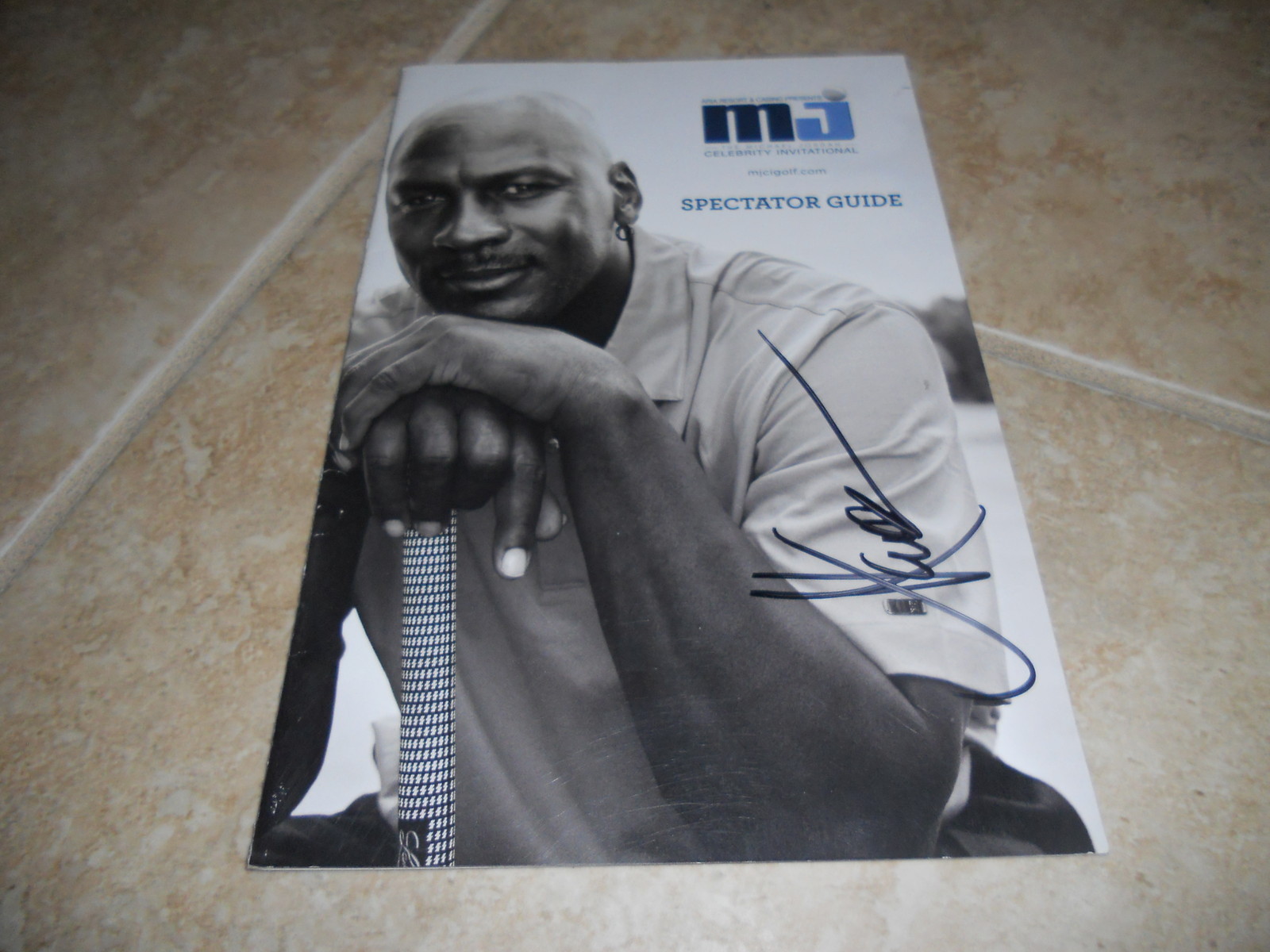 Marcus Allen Signed Autographed Michael Jordan Golf Program Guide PSA Guaranteed