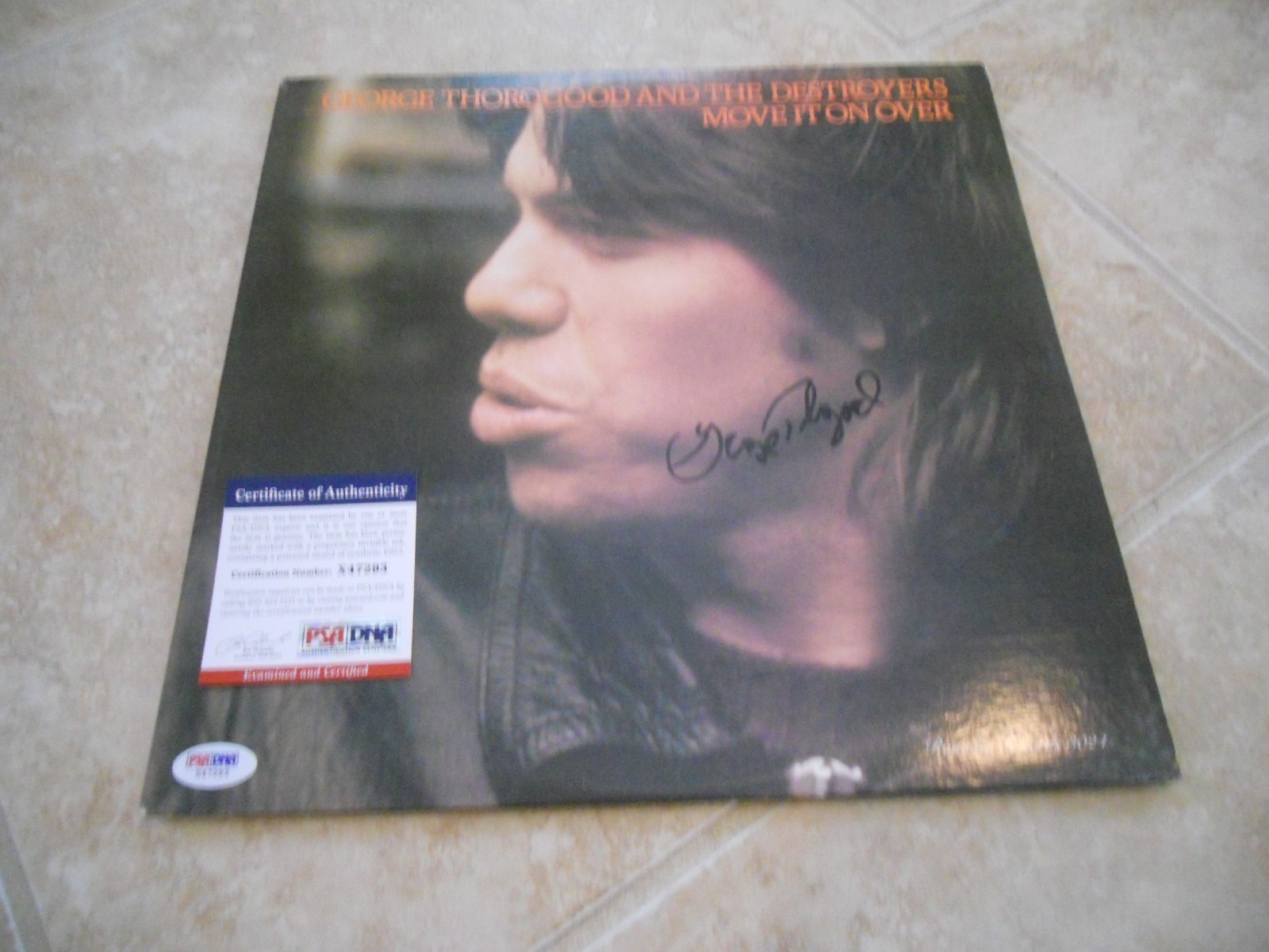 George Thorogood Move It On Over Signed Autographed Album LP PSA Certified
