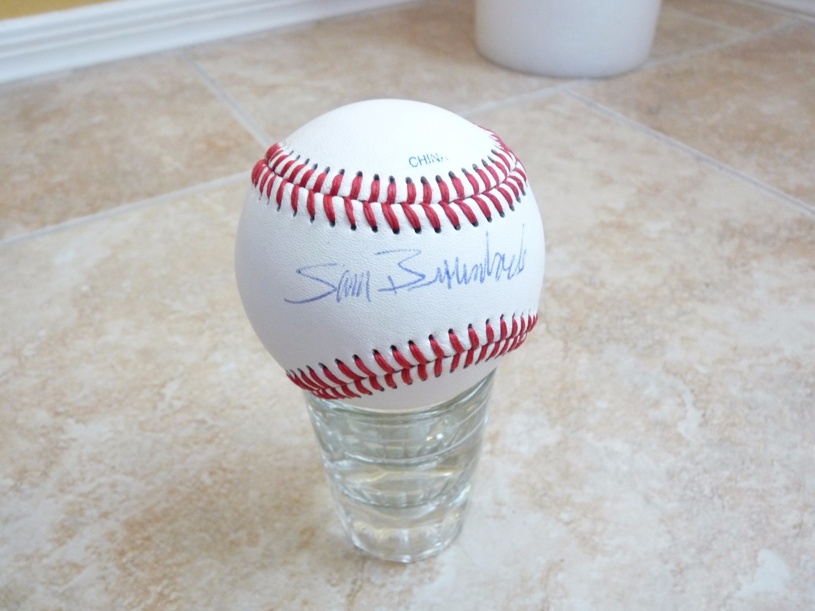 SAM BROWNBACK Kansas Governor CROLB3 Official Signed Baseball PSA Guaranteed #1