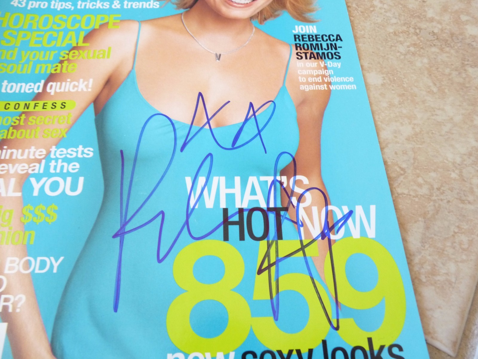 Rebecca Romijn Stamos Sexy Signed Autographed Magazine Cover PSA Guaranteed