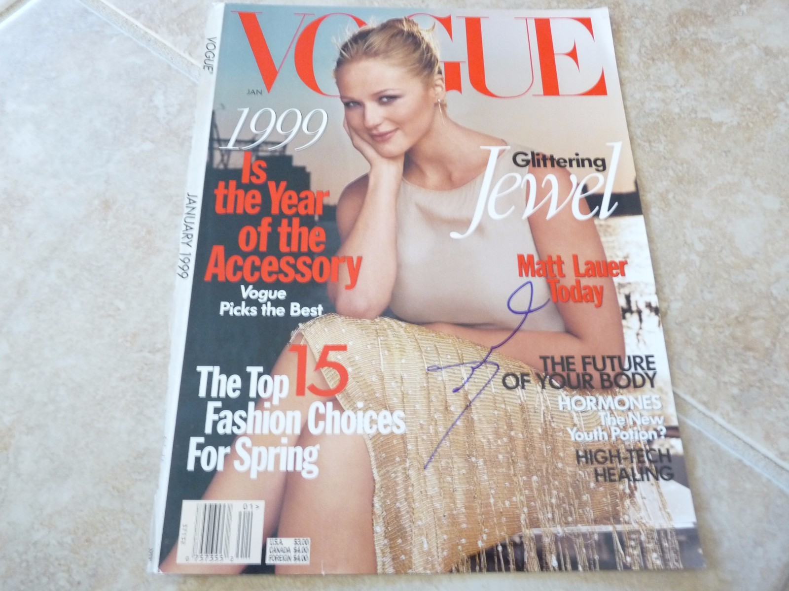 Jewel SEXY Signed Autographed Vogue Magazine Cover PSA Guaranteed