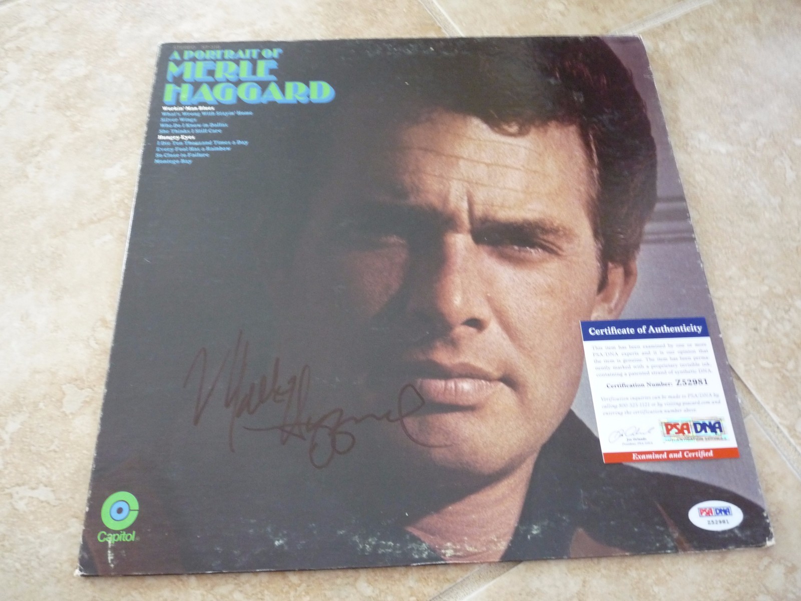 Merle Haggard A Portrait Of Signed Autographed LP Record PSA Certified