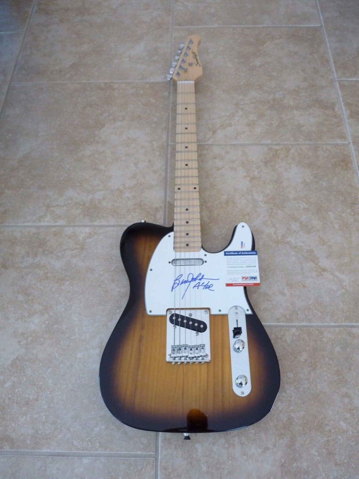 Brian Johnson AC/DC Signed Autographed Electric Guitar PSA Certified