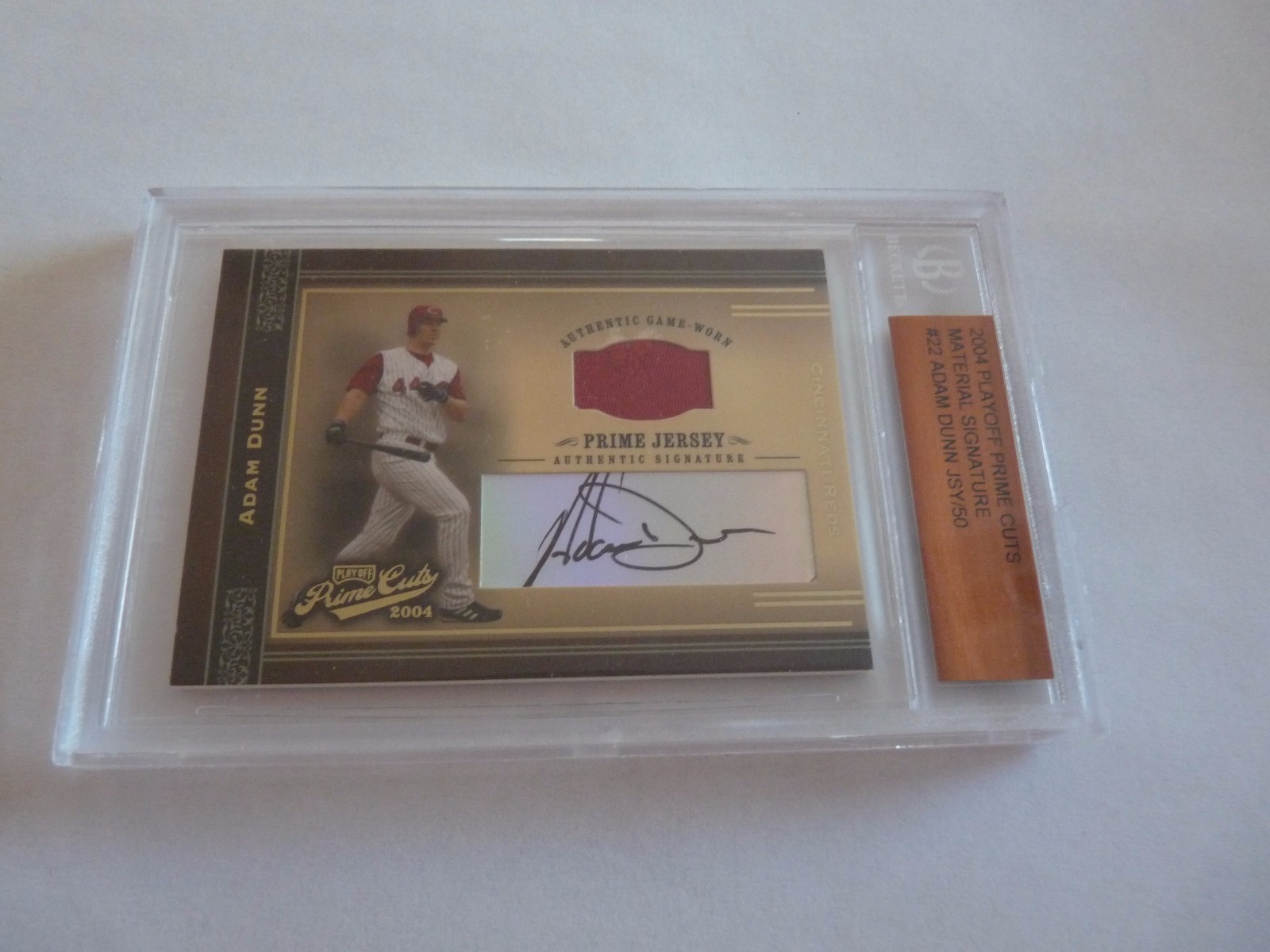 Adam Dunn 2007 Playoff Prime Cuts Jersey & Autograph Card #45/50 Baseball Card