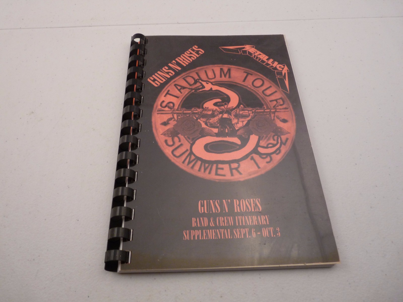 Guns & Roses Summer 1992 Stadium Concert Tour Itinerary Book W/ Metallica SUP.