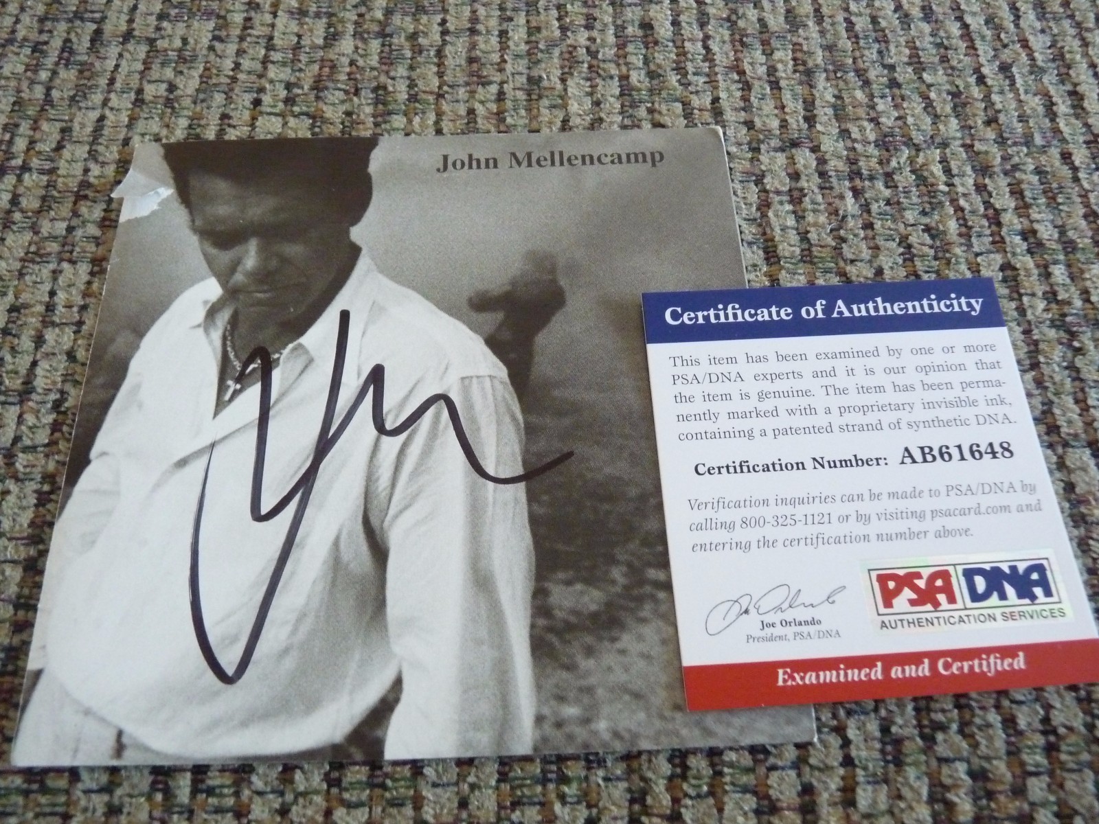 John Cougar Mellencamp Sexy Autographed Signed CD Cover PSA Certified