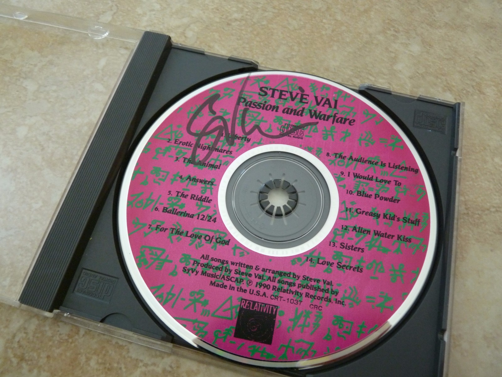 Steve Vai Fire Passion & Warfare Autographed Signed CD PSA Guaranteed