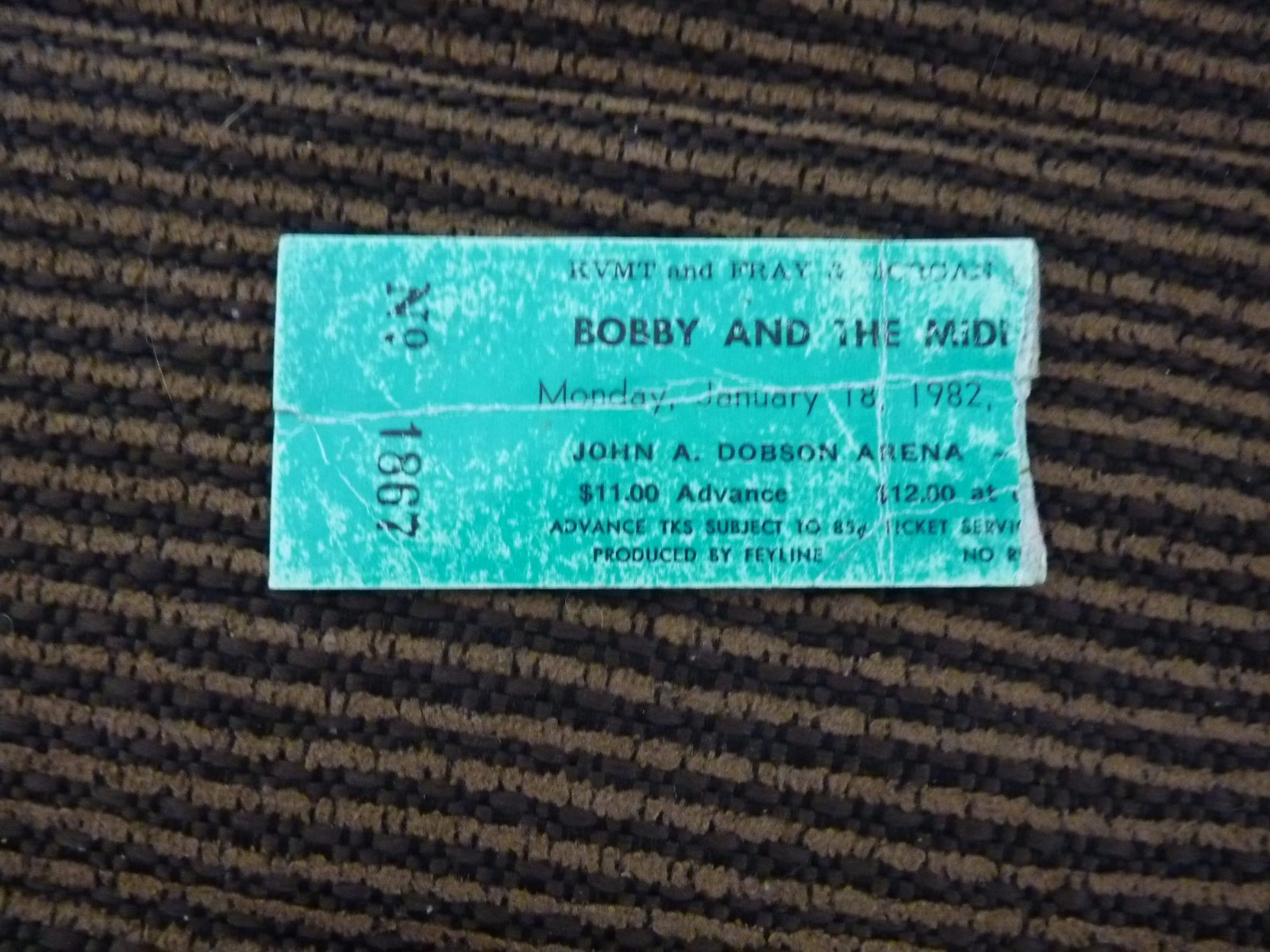 Bobby & the Midnites Grateful Dead Weir Jan 18 1982 Used Concert Ticket Stub