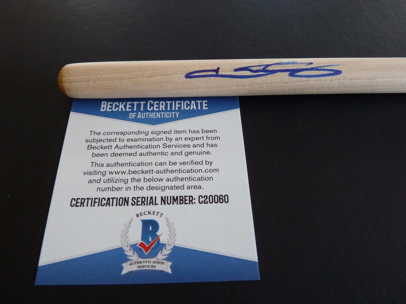 Chris Layton Double Trouble SRV Autographed Signed DRUMSTICK BAS Certified #1