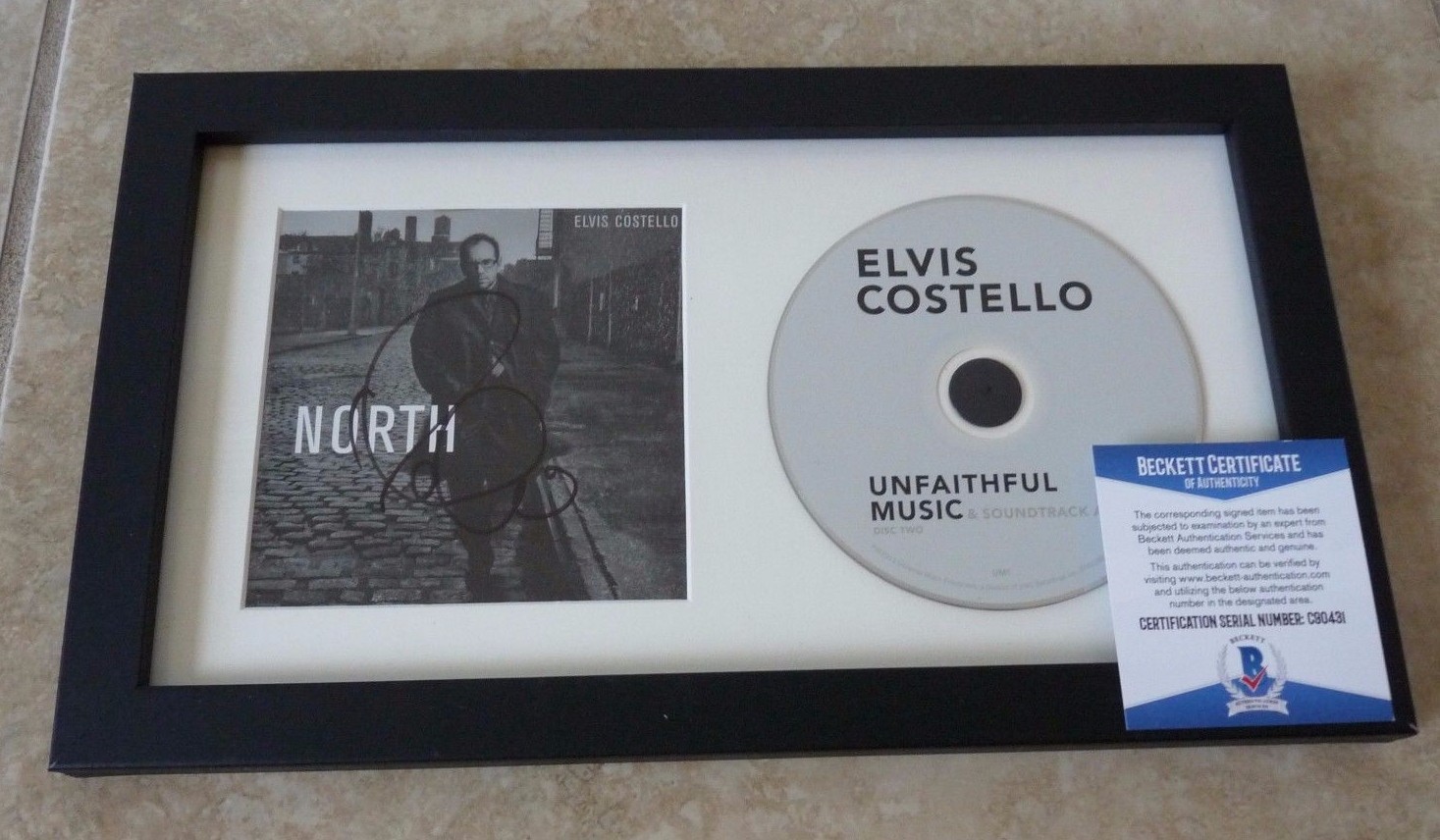 Elvis Costello NORTH Signed Autographed Framed CD Display BAS Certified