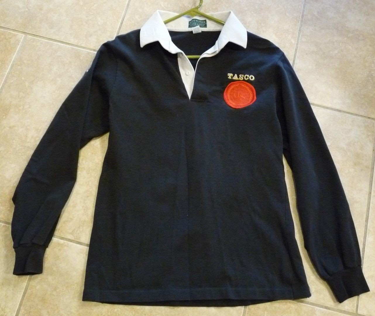 WHITESNAKE 1990 RESTLESS HEART TOUR CREW ISSUED LONG POLO SHIRT BLACK MEDIUM #2 COLLECTIBLE MEMORABILIA