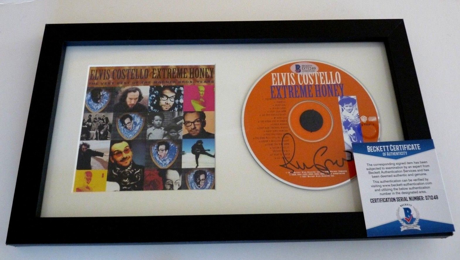 Elvis Costello Extreme Honey Signed Autographed Framed CD Display BAS Certified