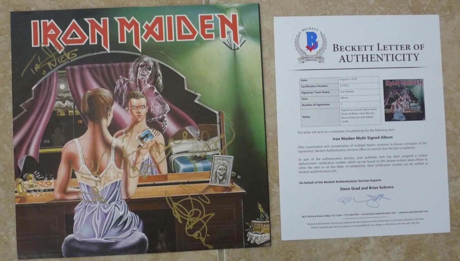 Iron Maiden Twilight Zone X5 Band Signed 12