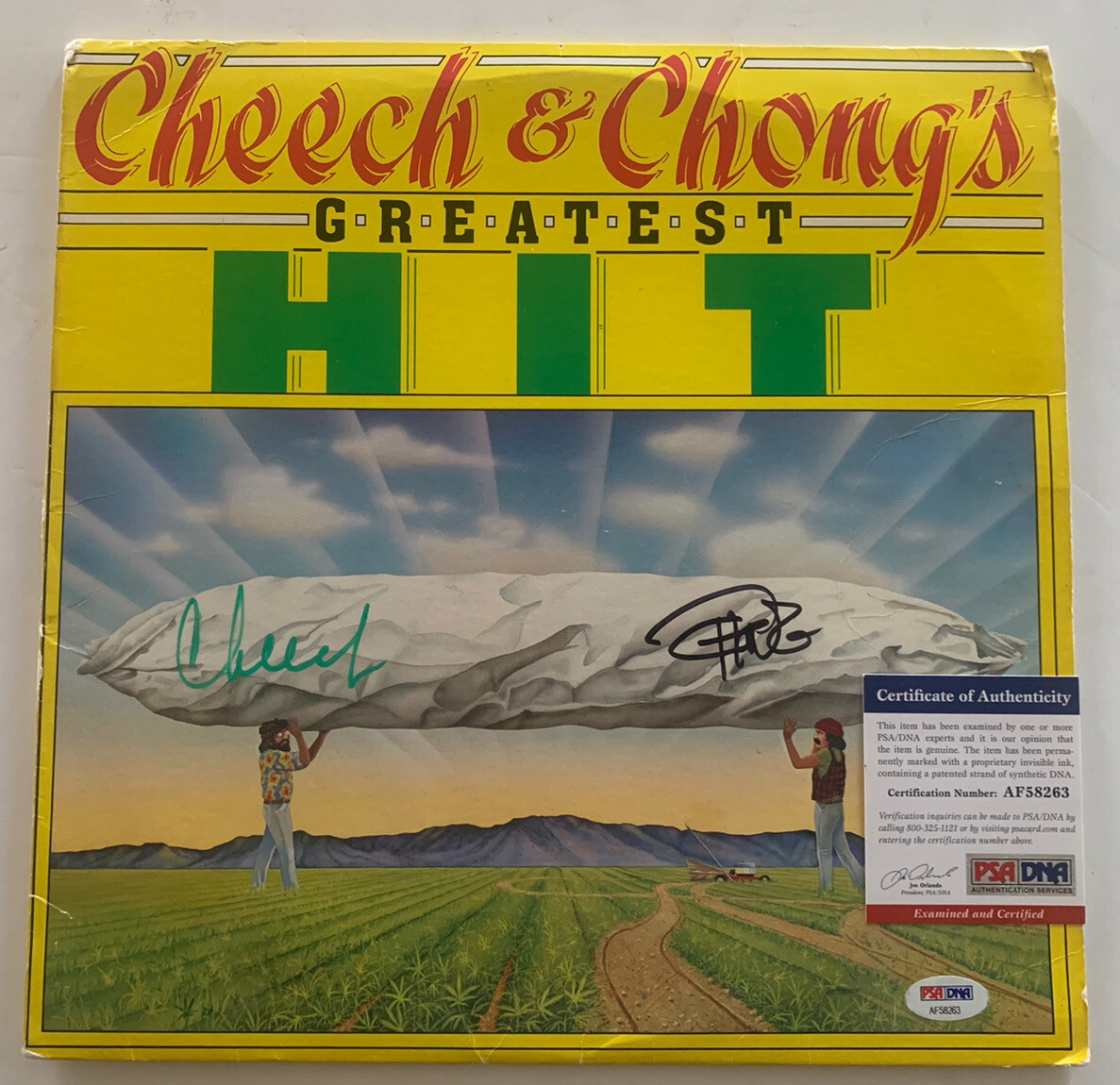 Cheech & Chong Greatest Hit Signed Autographed LP Record PSA Certified