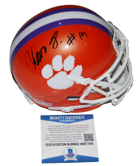 XAVIER THOMAS SIGNED (CLEMSON TIGERS) MINI FOOTBALL HELMET BECKETT BAS BB97769 COLLECTIBLE MEMORABILIA