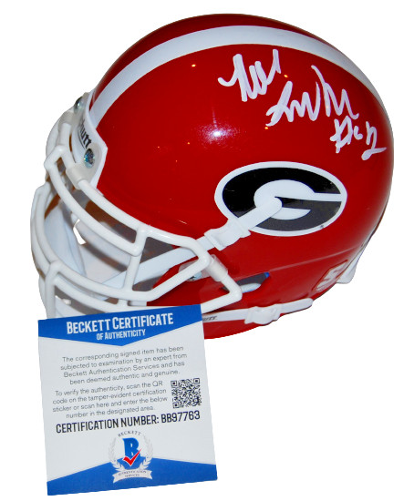NOLAN SMITH signed (GEORGIA BULLDOGS) mini football helmet BAS BECKETT BB97763