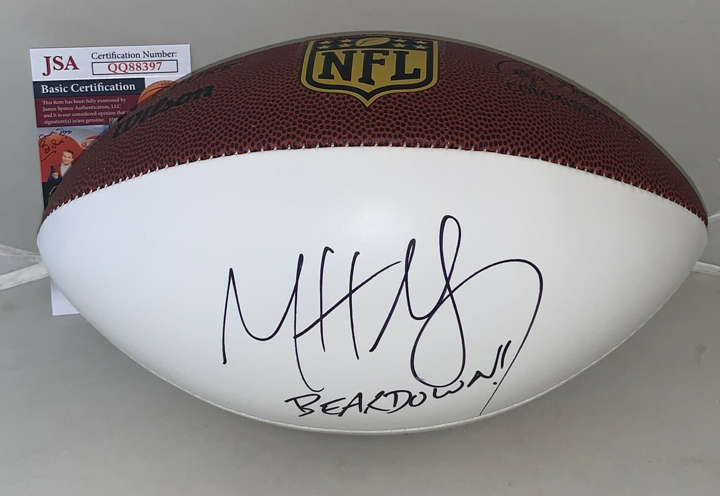 Matt Nagy Chicago Bears signed F/S NFL Football W/ Beardown Inscription JSA