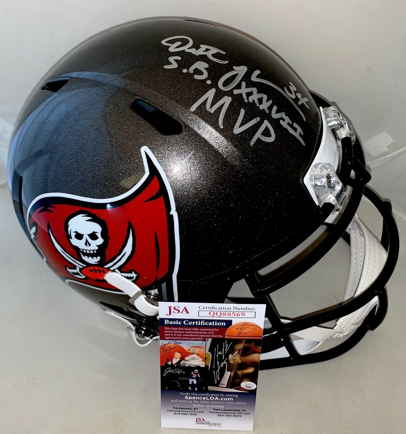 Dexter Jackson signed Tampa Bay Buccaneers Speed F/S Helmet W/ SB MVP Ins. JSA