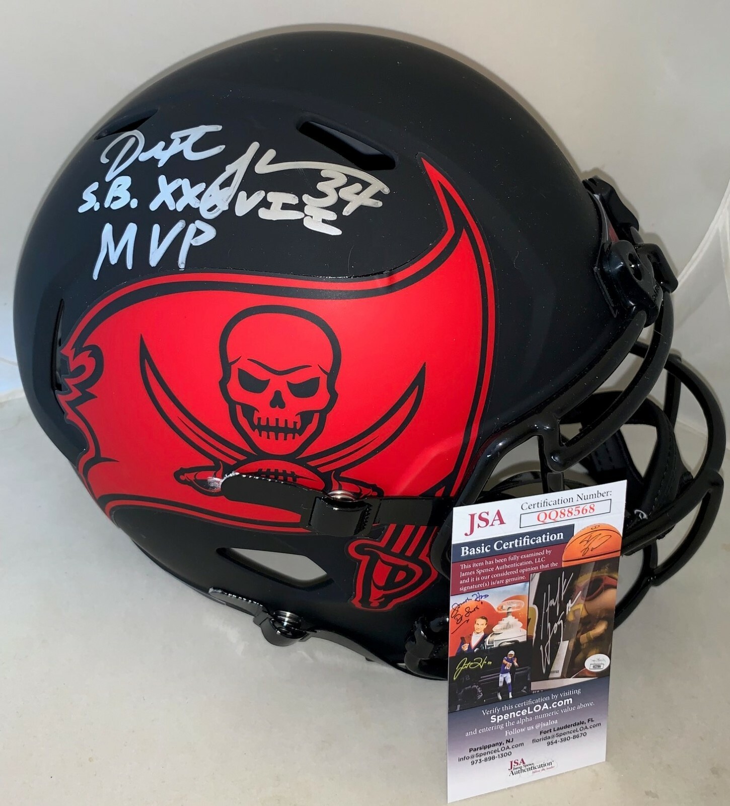 Dexter Jackson signed Tampa Bay Buccaneers Eclipse F/S Helmet W/ SB MVP Ins. JSA