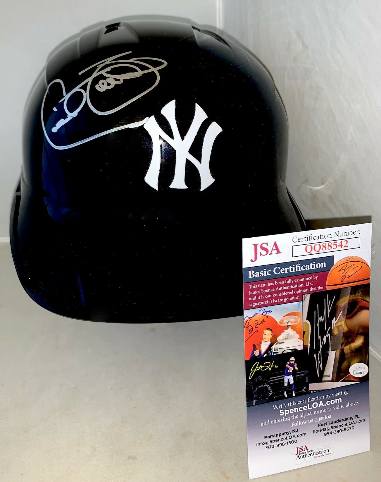 Cecil Fielder signed New York Yankees Full Size Batting Helmet autographed JSA