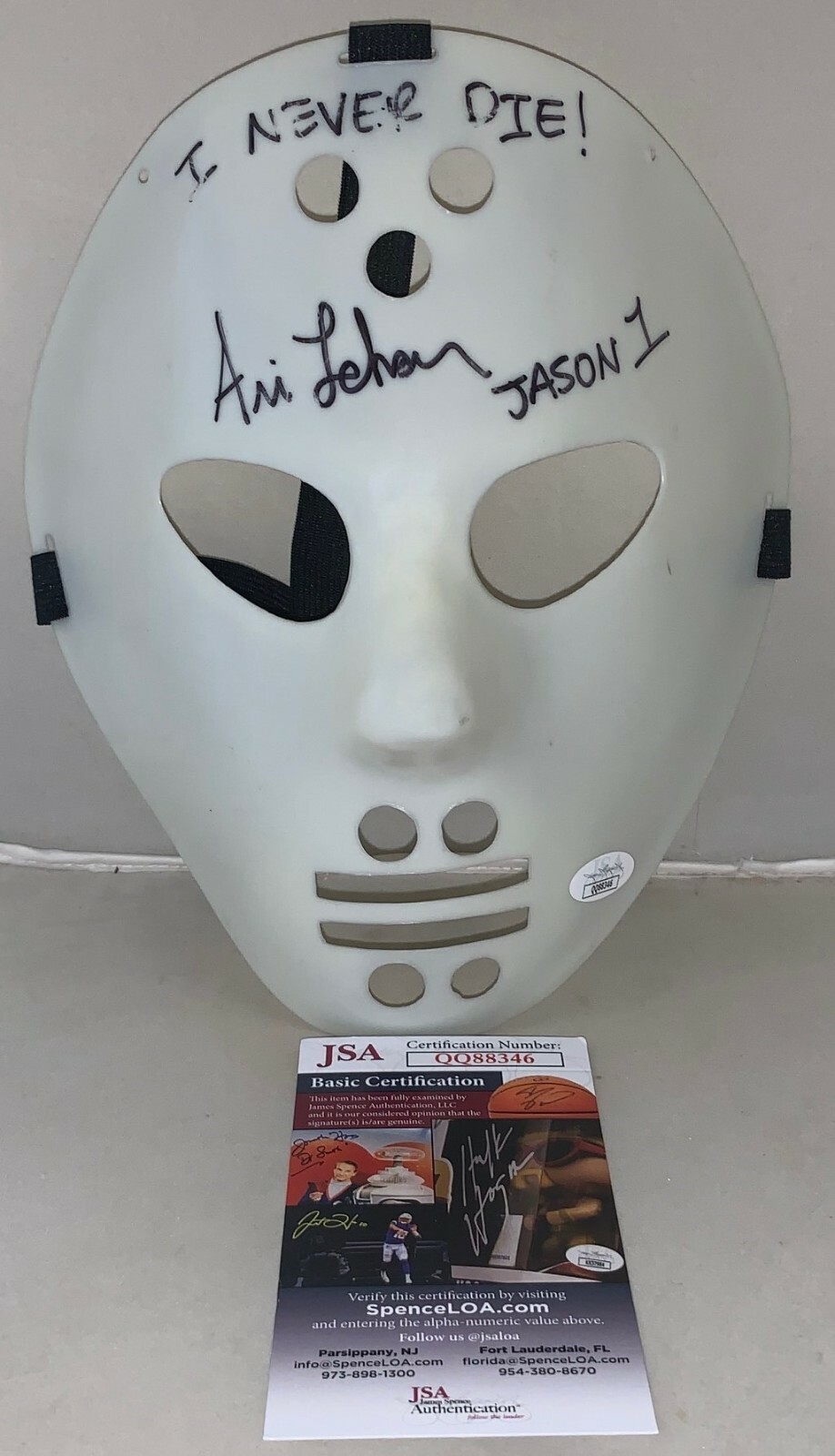 Ari Lehman signed Friday the 13th Jason Mask W/ Inscription autographed JSA