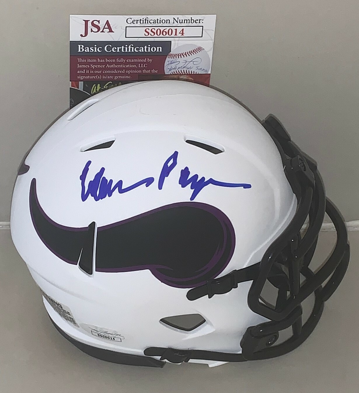 Alan Page signed Minnesota Vikings Lunar Eclipse mini helmet autographed JSA