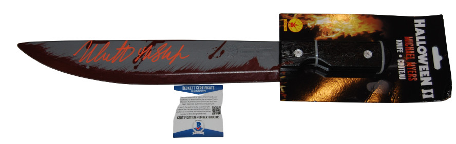 NICK CASTLE signed (HALLOWEEN) Michael Myers (THE SHAPE) knife Beckett BB961895