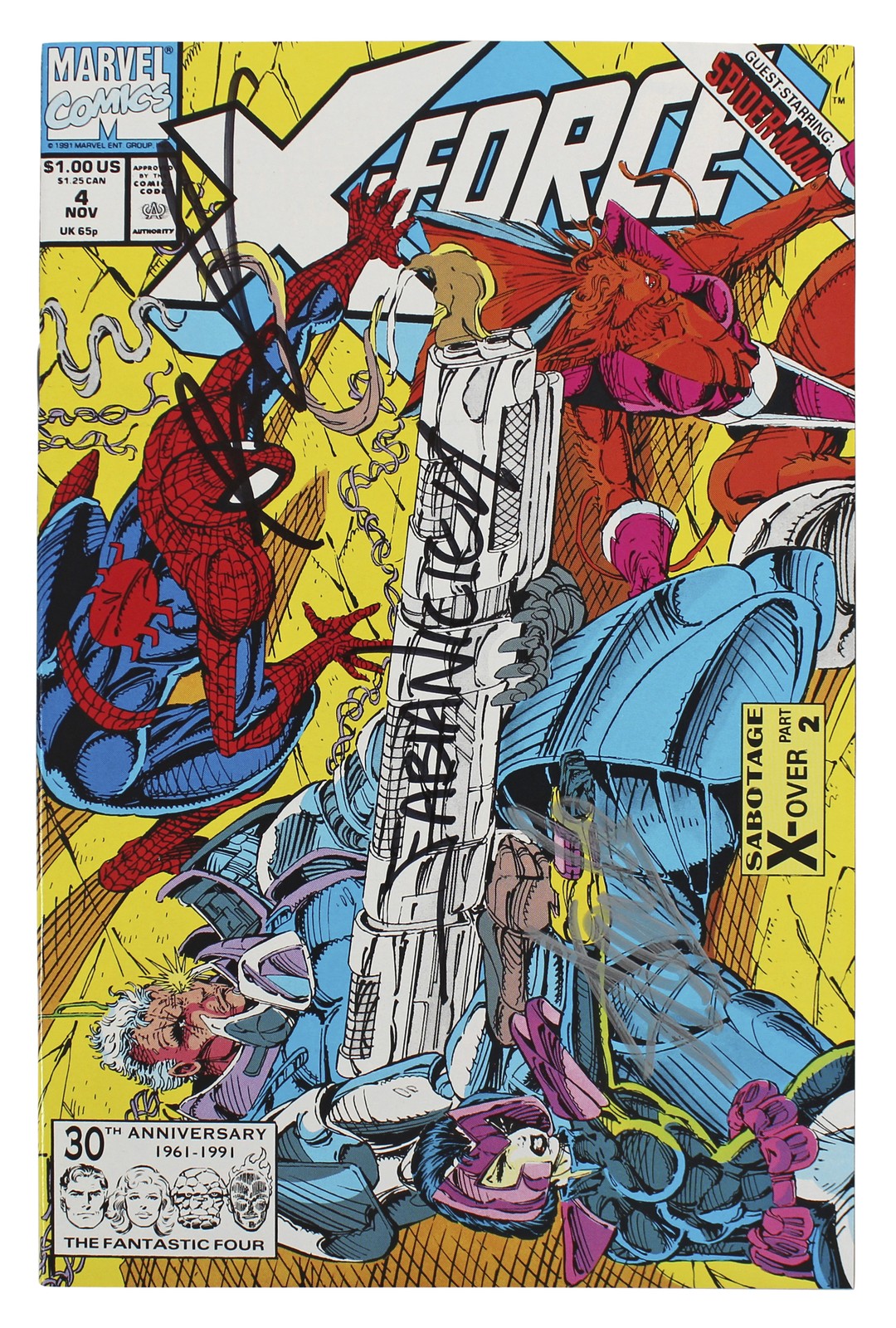 (3) STAN LEE, LIEFELD & NICIEZA AUTHENTIC SIGNED X-FORCE #4 COMIC JSA #XX05172 COLLECTIBLE MEMORABILIA