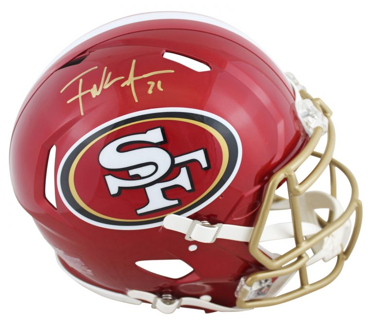 49ERS FRANK GORE AUTHENTIC SIGNED FLASH FULL SIZE SPEED PROLINE HELMET BAS WIT COLLECTIBLE MEMORABILIA
