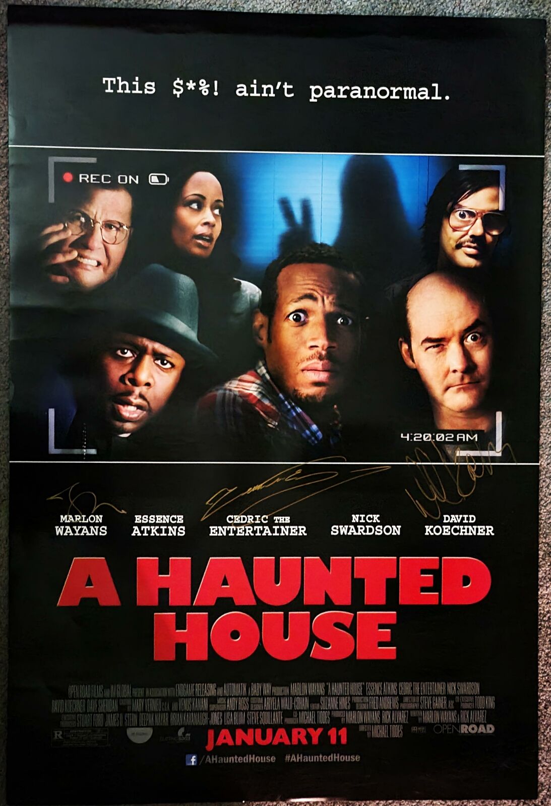 A Haunted House Cast Signed Poster Cedric The Entertainer Marlon Wayans