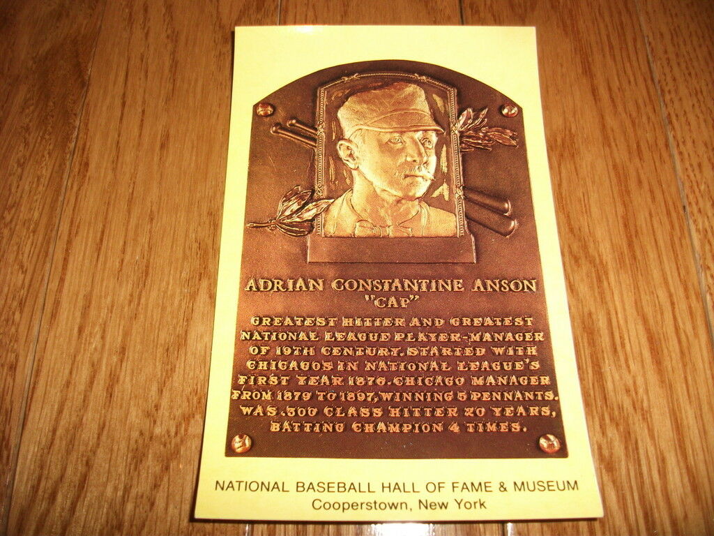 Adrian Cap Anson Baseball Hall Of Fame Plaque Postcard Autographia