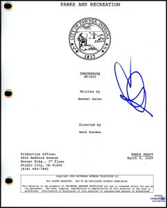 AMY POEHLER “PARKS AND RECREATION” AUTOGRAPH SIGNED ‘CANVASSING’ SCRIPT ACOA COLLECTIBLE MEMORABILIA