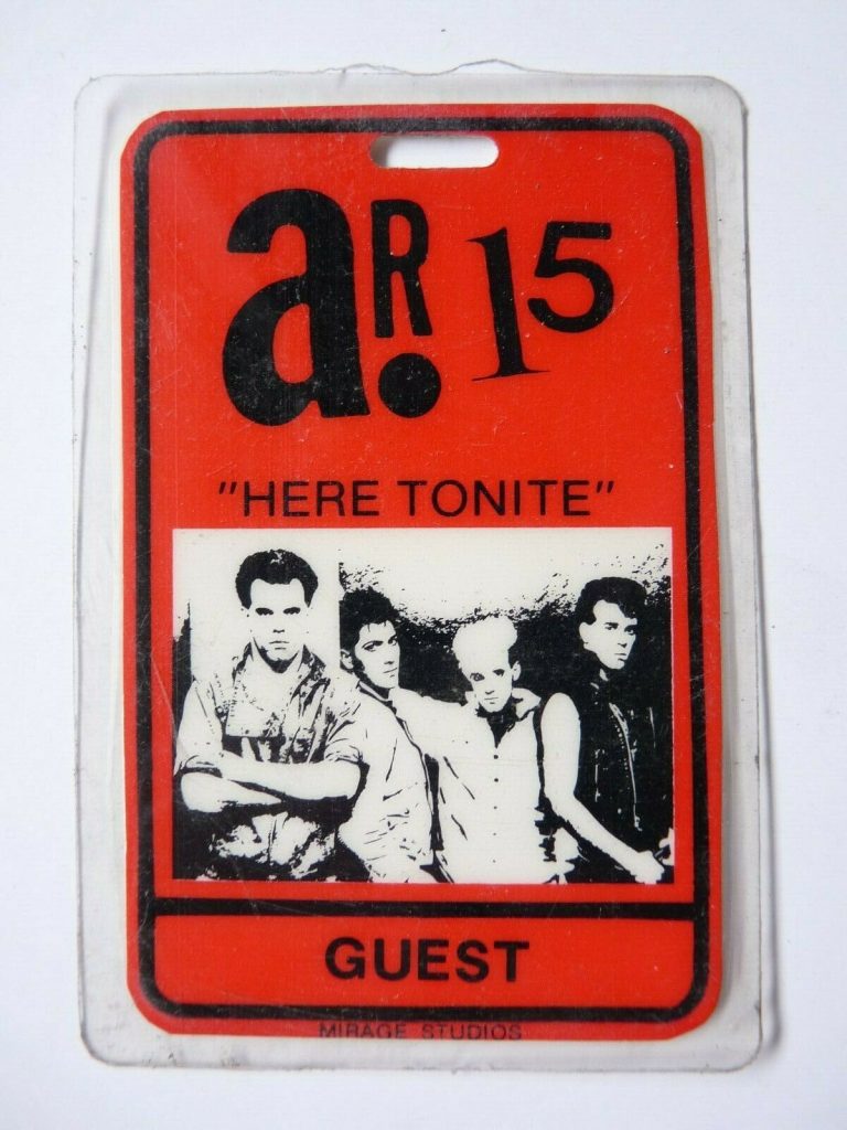 AR15 Band 1980s Tour Concert Issued Used Backstage Pass Laminate
