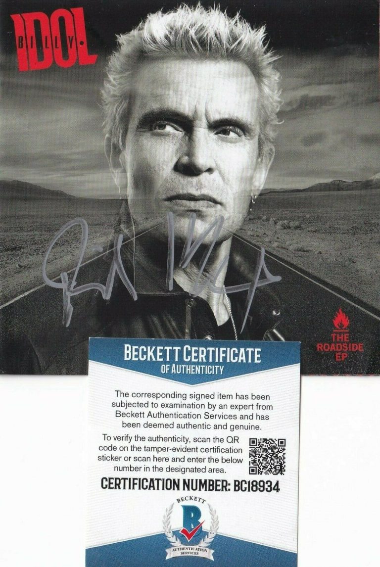 BILLY IDOL SIGNED (THE ROADSIDE EP) BRAND NEW CD COVER BECKETT BAS BC18934 COLLECTIBLE MEMORABILIA
