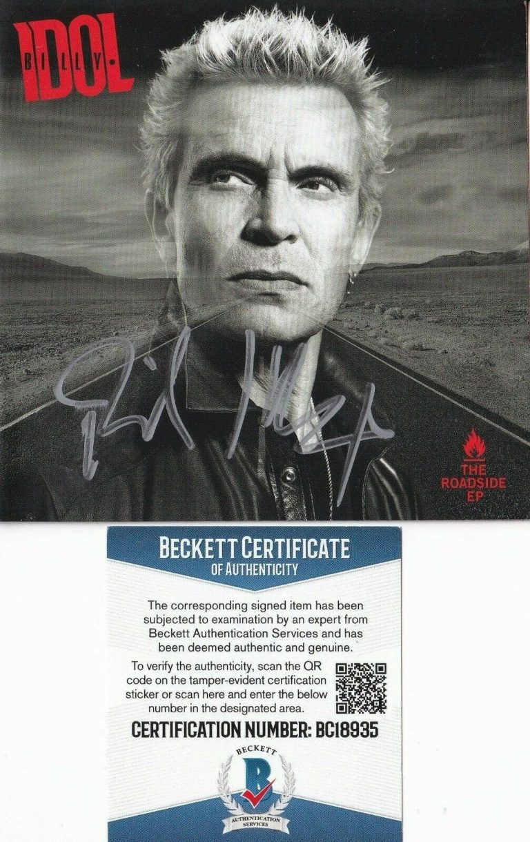 BILLY IDOL SIGNED (THE ROADSIDE EP) BRAND NEW CD COVER BECKETT BAS BC18935 COLLECTIBLE MEMORABILIA