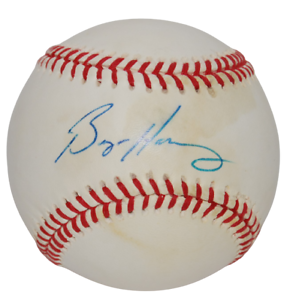 BRYAN HARVEY SIGNED NL BASEBALL (FLORIDA MARLINS) CALIFORNIA ANGELS W/COA COLLECTIBLE MEMORABILIA