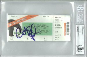 CARTER BEAUFORD SIGNED AUTOGRAPH BECKETT SLABBED TICKET – DAVE MATTHEWS BAND COLLECTIBLE MEMORABILIA
