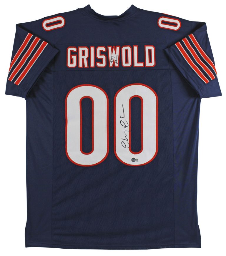 CHEVY CHASE AUTHENTIC 2X SIGNED NAVY BLUE PRO STYLE JERSEY BAS WITNESS #WM90948 COLLECTIBLE MEMORABILIA
