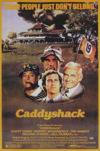 CHEVY CHASE CADDYSHACK AUTHENTIC SIGNED 22×35 POSTER BAS WITNESSED #I49997 COLLECTIBLE MEMORABILIA