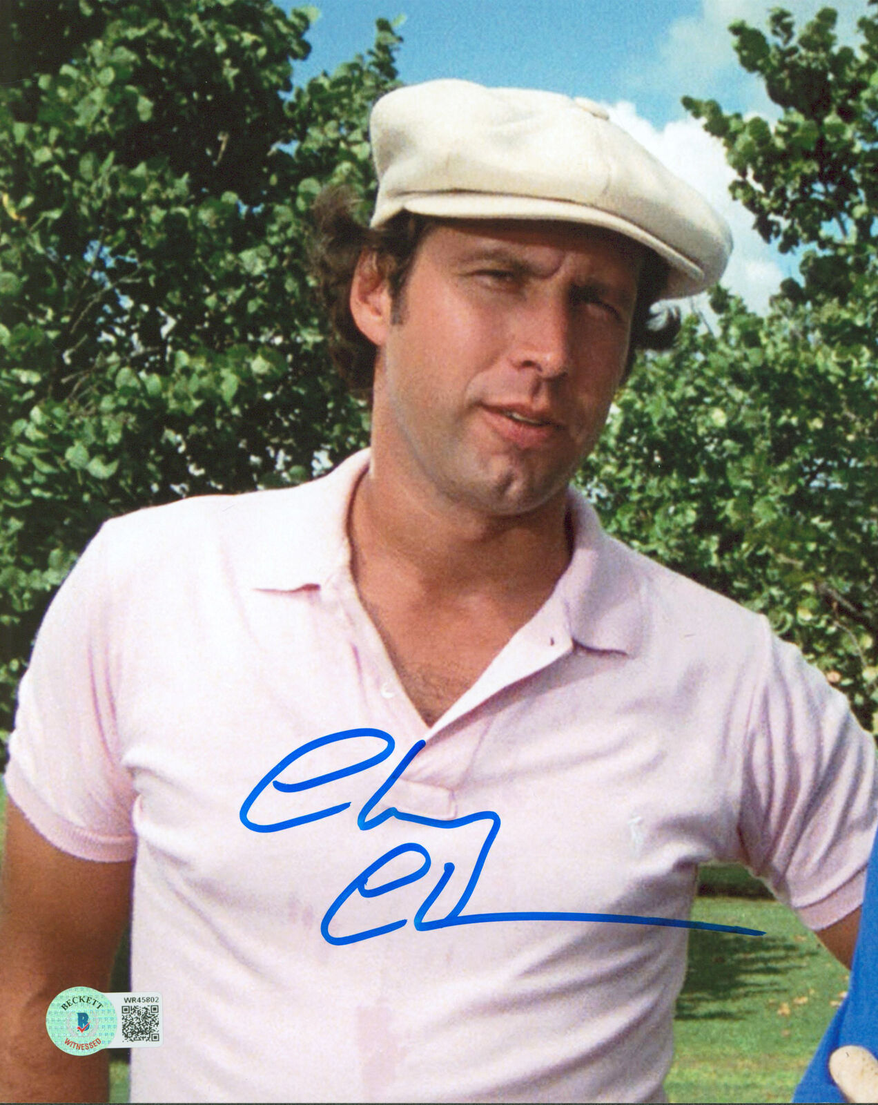 Chevy Chase Caddyshack Signed 8x10 Vertical In Front Of Trees Photo BAS ...