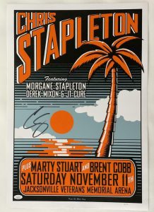 CHRIS STAPLETON SIGNED AUTOGRAPH 16X24 CONCERT TOUR POSTER – JACKSONVILLE FL JSA COLLECTIBLE MEMORABILIA