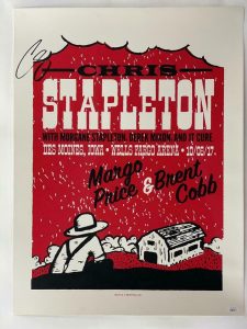CHRIS STAPLETON SIGNED AUTOGRAPH 18X24 CONCERT TOUR POSTER – DES MOINES 2017 JSA COLLECTIBLE MEMORABILIA