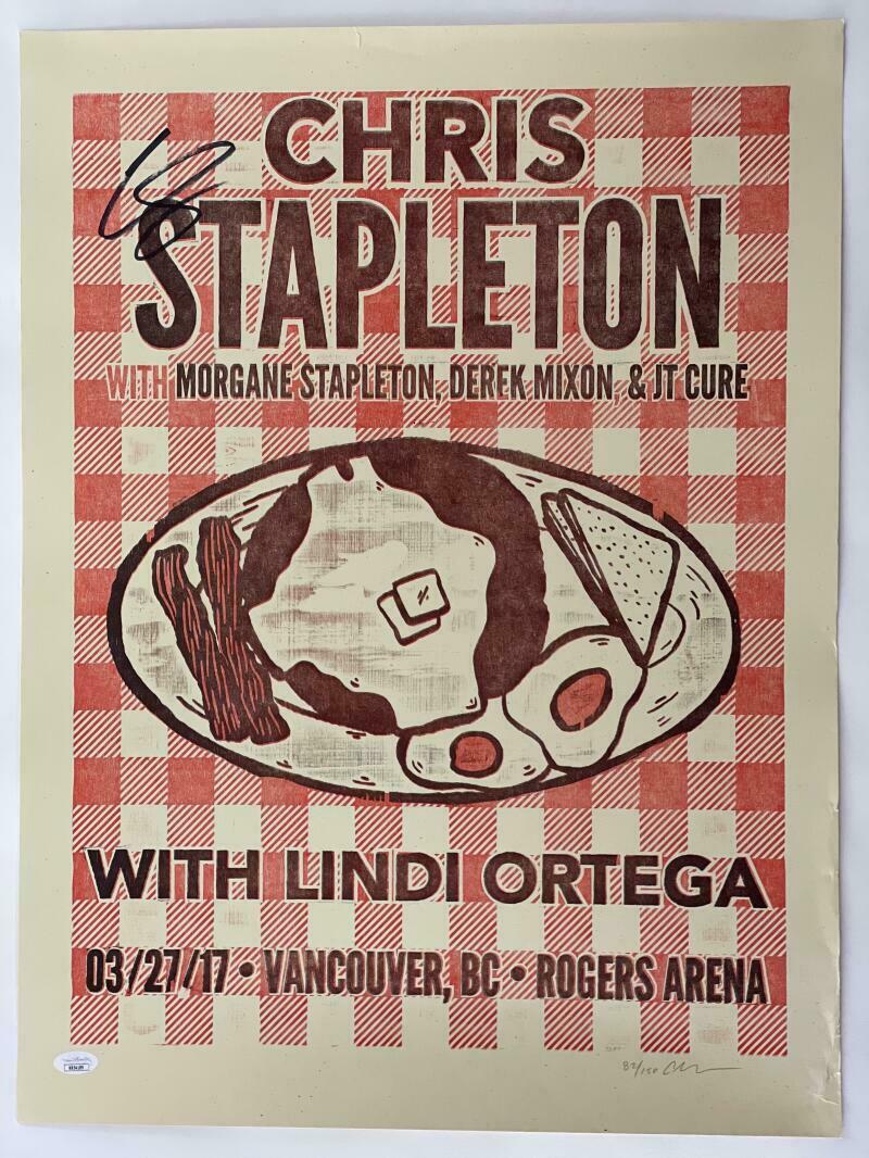 CHRIS STAPLETON SIGNED AUTOGRAPH 18X24 CONCERT TOUR POSTER VANCOUVER BC ...