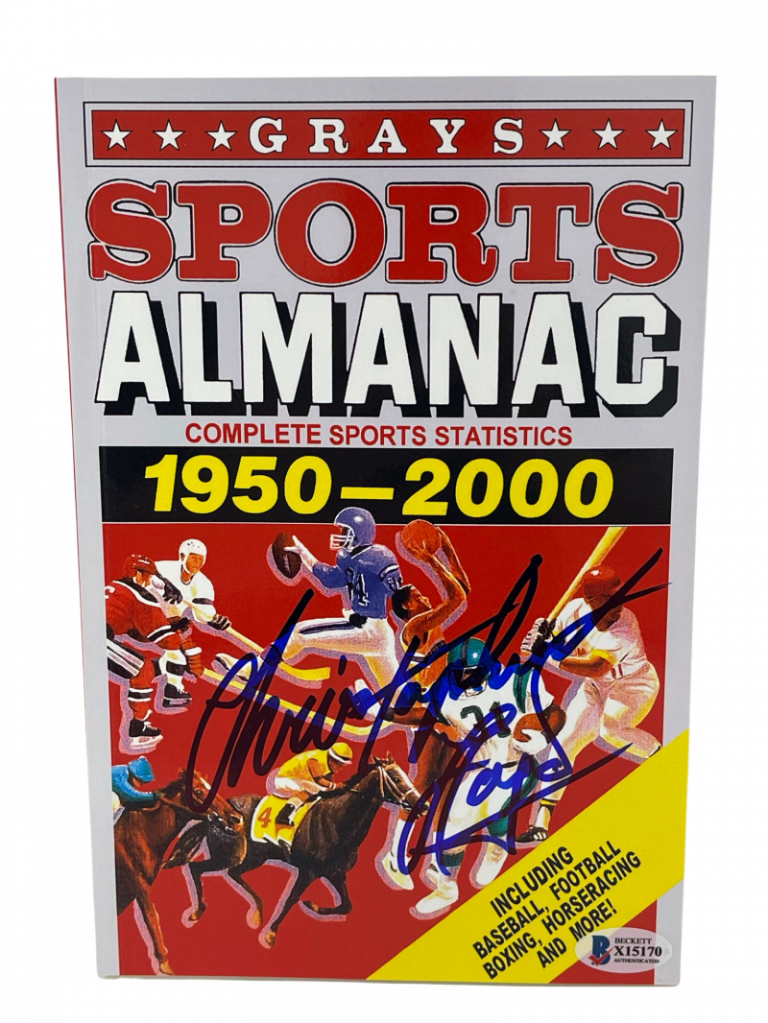 CHRISTOPHER LLOYD SIGNED BACK TO THE FUTURE GRAYS ALMANAC AUTOGRAPH BECKETT 12 COLLECTIBLE MEMORABILIA