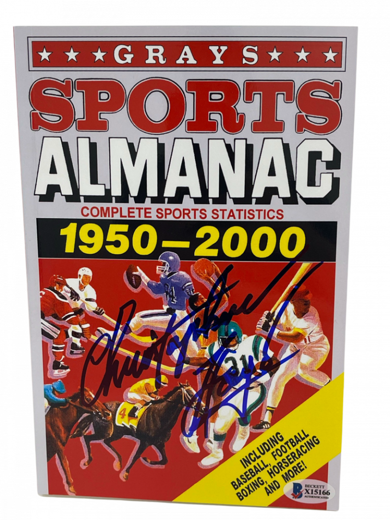 CHRISTOPHER LLOYD SIGNED BACK TO THE FUTURE GRAYS ALMANAC AUTOGRAPH BECKETT 16 COLLECTIBLE MEMORABILIA