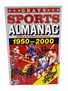 CHRISTOPHER LLOYD TOM WILSON SIGNED BACK TO THE FUTURE GRAYS ALMANAC BECKETT C COLLECTIBLE MEMORABILIA