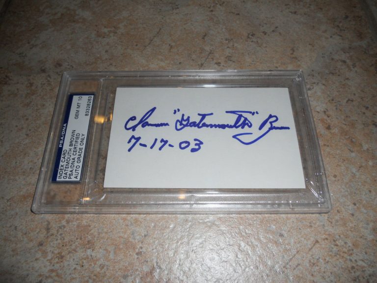 CLARENCE GATEMOUTH BROWN BLUES SIGNED 3×5 INDEX CARD PSA CERTIFIED GEM MINT 10 COLLECTIBLE MEMORABILIA